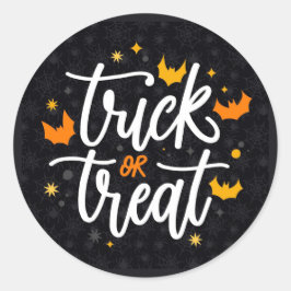 Trick or treat ronde sticker