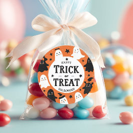 Trick or treat ronde sticker