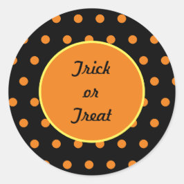 Trick or treat Ronde Stickers (Zwart & Sinaasappel