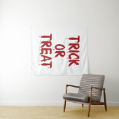 Trick or treat rood bloed tekst eng Halloween Wandkleed (In Situ (horizontaal))
