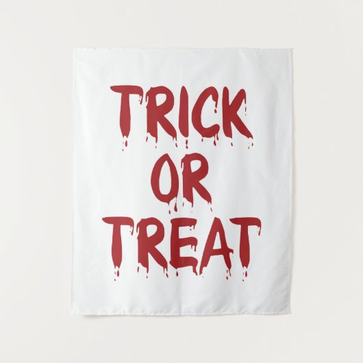 Trick or treat rood bloed tekst eng Halloween Wandkleed (Voorkant)