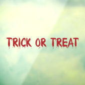 Trick or treat rood druipend bloed tekst Halloween Raamsticker (Vel 3)
