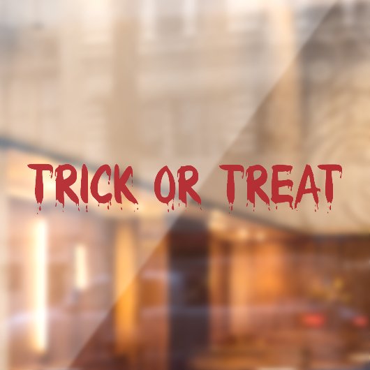 Trick or treat rood druipend bloed tekst Halloween Raamsticker (Vel 2)