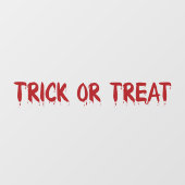 Trick or treat rood druipend bloed tekst Halloween Raamsticker (Vel)
