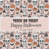 Trick or treat Roze Halloween aangepaste familiena Sticker (Voorkant)
