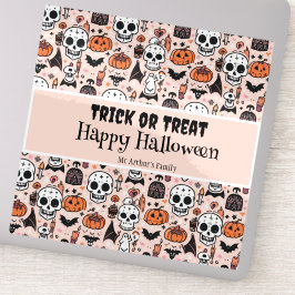 Trick or treat Roze Halloween aangepaste familiena Sticker