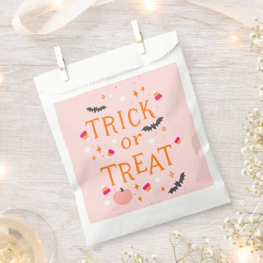 Trick or treat Roze Halloween Bedankzakje (Geknipt)
