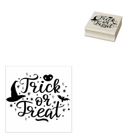 Trick or treat rubberstempel (Gestempeld)