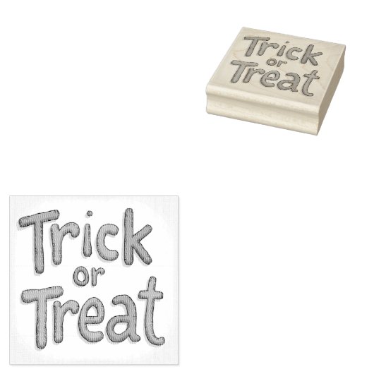 trick or treat rubberstempel (Gestempeld)