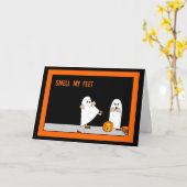 Trick or treat, ruik aan mijn voeten kaart (Gele Bloem)