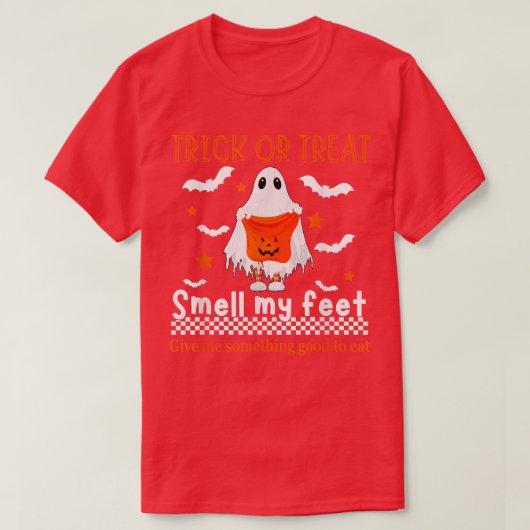 Trick or treat Ruik mijn Feet Cute Ghost Haloween T-shirt (Design voorkant)
