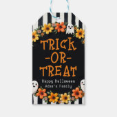trick-or-treat - Rustic Ghost Floral Cadeaulabel (Voorkant)