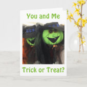 TRICK OR TREAT-SAY TREAT ALSJEBLIEFT ROMANCE HALLO KAART (Gele Bloem)