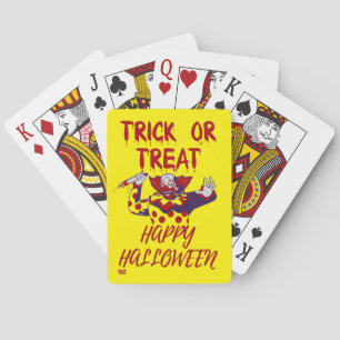 "TRICK OR TREAT SCARY CLOWN" halloween grappig Pokerkaarten