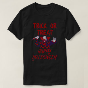 "TRICK OR TREAT SCARY CLOWN" halloween grappig T-shirt