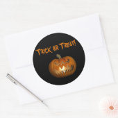 Trick or treat Scary Face Pumpkin-Sticker Ronde Sticker (Envelop)