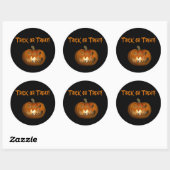 Trick or treat Scary Face Pumpkin-Sticker Ronde Sticker (Vel)