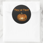 Trick or treat Scary Face Pumpkin-Sticker Ronde Sticker (Tas)