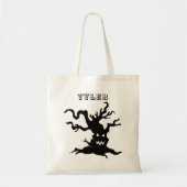 Trick or treat Scary Halloween Modern Script Kinde Tote Bag (Voorkant)