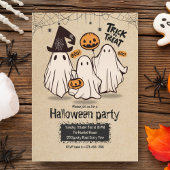 Trick or treat schattig boo Halloween feestuitnodi Feestdagenkaart