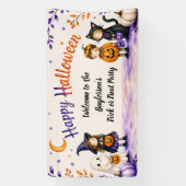 Trick or Treat Schattig Fun Script Halloween Feest Spandoek (Verticaal)