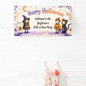 Trick or Treat Schattig Fun Script Halloween Feest Spandoek (Insitu)