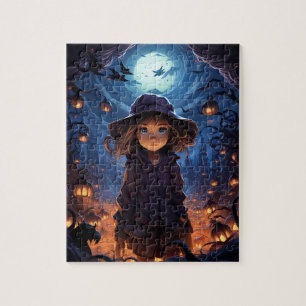 Trick or treat schattig meisje halloween legpuzzel