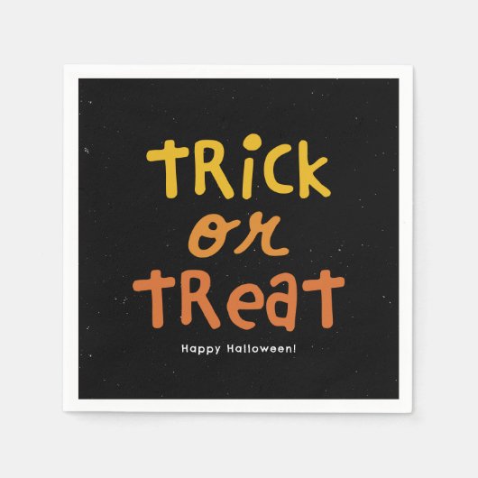 Trick or treat schattig zwart sinaasappel Hallowee Servet (Voorkant)