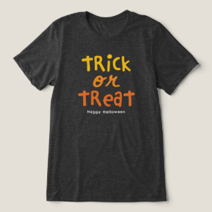 Trick or treat schattig zwart sinaasappel Hallowee Tri-Blend Shirt