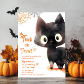 Trick or treat schattig Zwarte kat Spooktacular pa Kaart