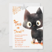 Trick or treat schattig Zwarte kat Spooktacular pa Kaart (Voorkant)