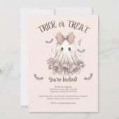 Trick or treat Schattige Ghost Girl Halloween Part Kaart (Voorkant)