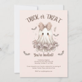 Trick or treat Schattige Ghost Girl Halloween Part Kaart