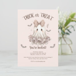 Trick or treat Schattige Ghost Girl Halloween Part Kaart
