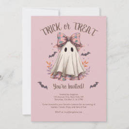 Trick or treat Schattige Ghost Girl Halloween Part Kaart