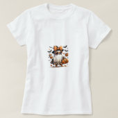 trick or treat Schattige Ghost T-Shirt, Kawaii Hal T-shirt (Design voorkant)