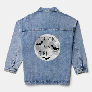 Trick or treat Schattige Halloween ontwerp Denim Jacket