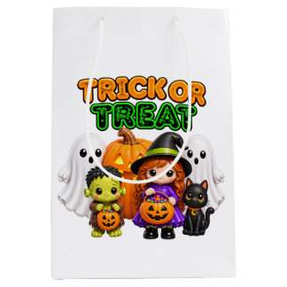Trick or Treat - Schattige Halloween-vrienden Medium Cadeauzakje