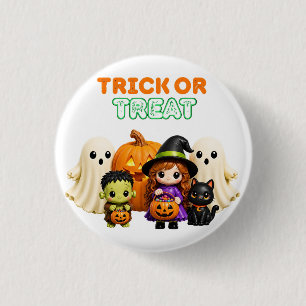 Trick or Treat – Schattige Halloween-vrienden Ronde Button 3,2 Cm
