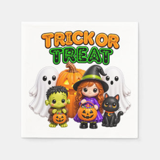 Trick or Treat - Schattige Halloween-vrienden Servet