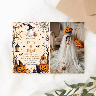 TRICK OR TREAT SCHATTIGE HALLOWEENPARTY  KAART