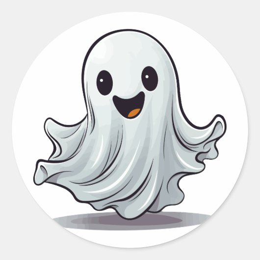 Trick or treat Schattige Happy Halloween Ghost Ronde Sticker (Voorkant)