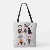 trick or treat schattige kinder verlichting tote bag (Achterkant)