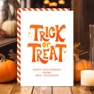 Trick or Treat Schattige Kinderen Halloween Klaslo Kaart