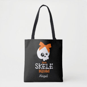 Trick or treat Schattige Oranje Skelet Halloween N Tote Bag