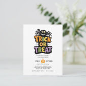 TRICK OR TREAT SCHATTIGE SPIDER HALLOWEEN Bash Par Kaart (Staand voorkant)