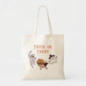 Trick or treat Schattige spook, mama, pompoen mons Tote Bag (Voorkant)