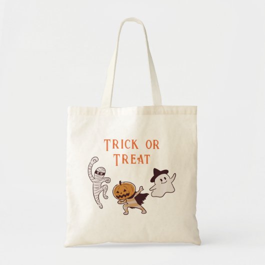 Trick or treat Schattige spook, mama, pompoen mons Tote Bag (Voorkant)