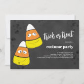 Trick or treat Schattigee Candy Corn Halloween Par Kaart (Voorkant)
