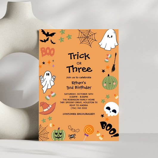 Trick or treat Schattigee geest Halloween 3e verja Kaart